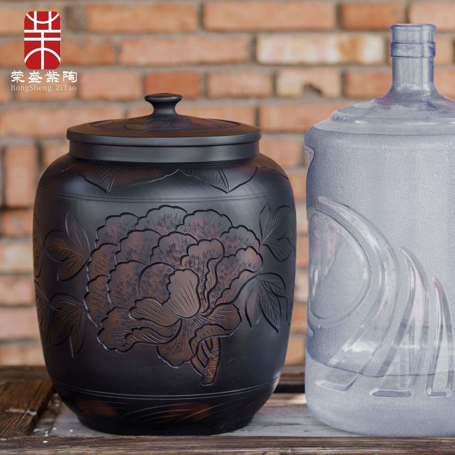 式水缸水陶瓷水桶纯净桶中式茶桌蓄56703水桶储水用水泡茶老饮抽