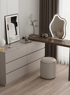 梳妆台11722小卧室现代简约斗柜体户型收纳柜轻奢床一尾书桌缩伸化妆桌