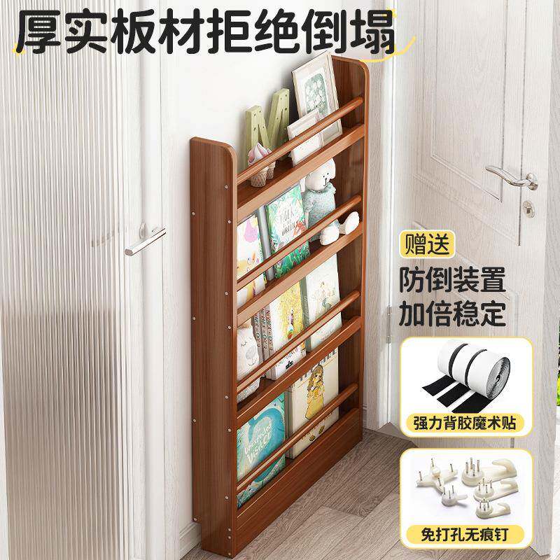 门后柜书架子靠过道物置架书柜收纳柜墙窄柜儿童SPG绘本杂志Tω