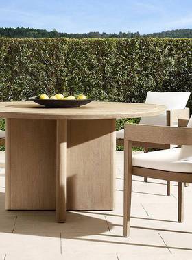 户外实木椅20282庭院防木做旧阳光房酒店室防水防晒外桌别墅腐花园家具