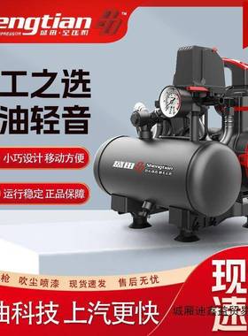 盛田空压机静音无油泵34085空2L新款压机迷你气泵超小木5工专用3升9气L