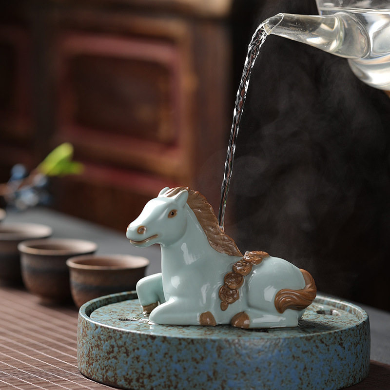 宇轩 精品汝窑茶宠手作可养茶艺个性创意艺摆件招财茶玩茶盘摆件