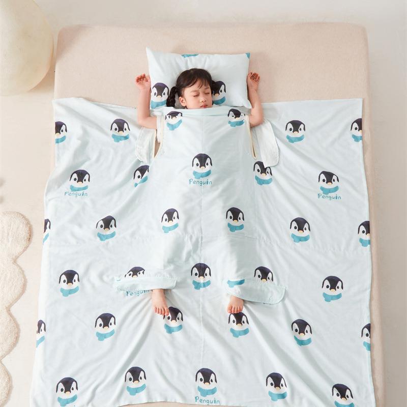 20能5A类新2全棉纯棉纱布护肚防踢睡SYZ袋多功盖毯宝宝夏被防踢睡