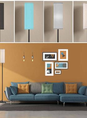 房简约三色温亚书麻OAH布罩立式卧灯室床头led地灯客厅沙发落灯