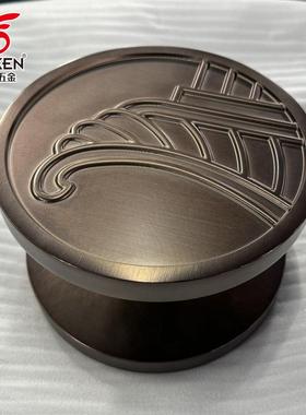 欧肯五金铝板精雕工艺37973拉手豪华轻奢约圆别形豪华墅玻璃大门