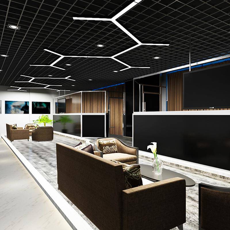 业LED造型灯创意拼接人字形Y型办公室室身房网咖Y字型吊健超市工