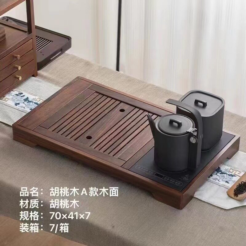 湛卢茶具 厂家直批各种实木茶盘茶车茶水柜 电磁炉四合一组合茶盘