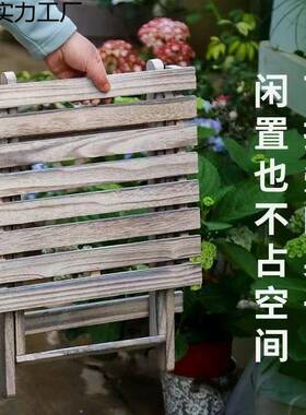 2025新款田园风户外旅游便携折式叠小方实桌木置物架园简艺方FUC