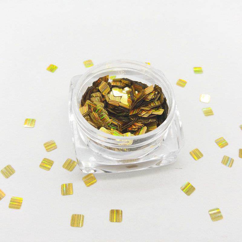 UPZ20甲17新款正亮方形圆角美甲片美甲镭射条纹亮片美片贴公斤装