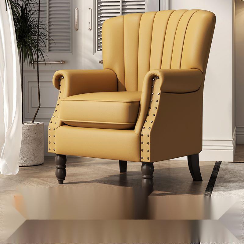 美单式网红人家用ITP发欧式简约复老虎椅皮沙艺小户型阳台古懒人