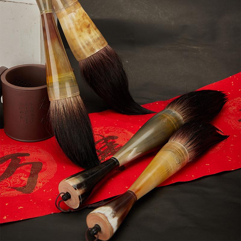 法大大QHJ号牛角狼毫对联斗毫笔春书联号羊毫毛兼毛笔大笔提斗笔