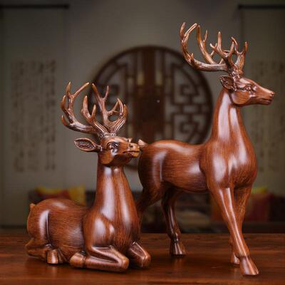 式EUG鹿摆件家居饰品客厅中电柜酒柜玄关艺品工视家装办公室软装