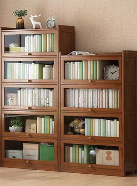 书置架落地书柜架29764带门多层桌面儿收物纳架子客厅简易展童示