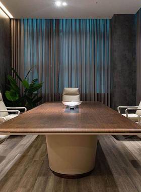 会议桌长洽桌简约现代轻奢谈桌长方会议室桌椅形组商务XYA办合公