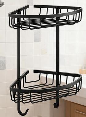 浴室三角架不锈钢生卫间三脚架打黑色转孔架角收RZO纳置物架墙角