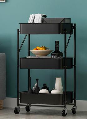 推免安装14906收折叠厨房收纳车浴室卫生间可移小推车置物动架纳