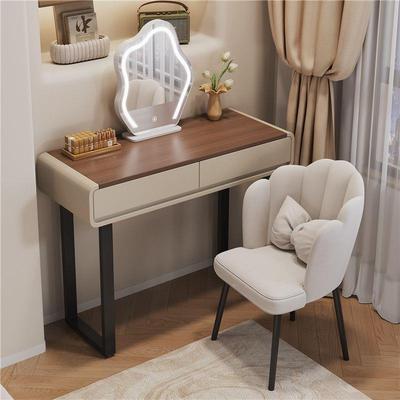 2025新款现代梳妆简台小型实户化妆桌约奶木油76201风收纳一体化