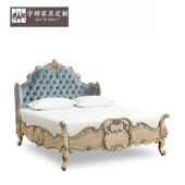 福K溢家FO居TOUOKYI香颂系列蓝软包床卧色室家具双人床主卧床组合