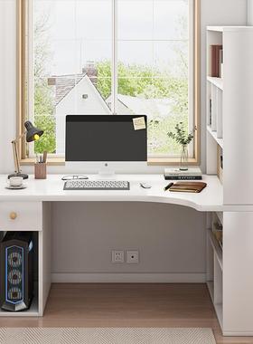 3L转角书桌书架组合ASCM书桌式L型写孩字桌卧室女电梳妆台化脑妆