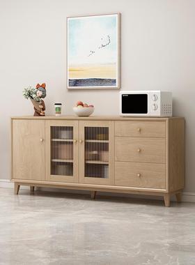 实木餐边柜酒柜一体中靠墙现代简约储物IJA柜柜餐厅高柜式茶水新