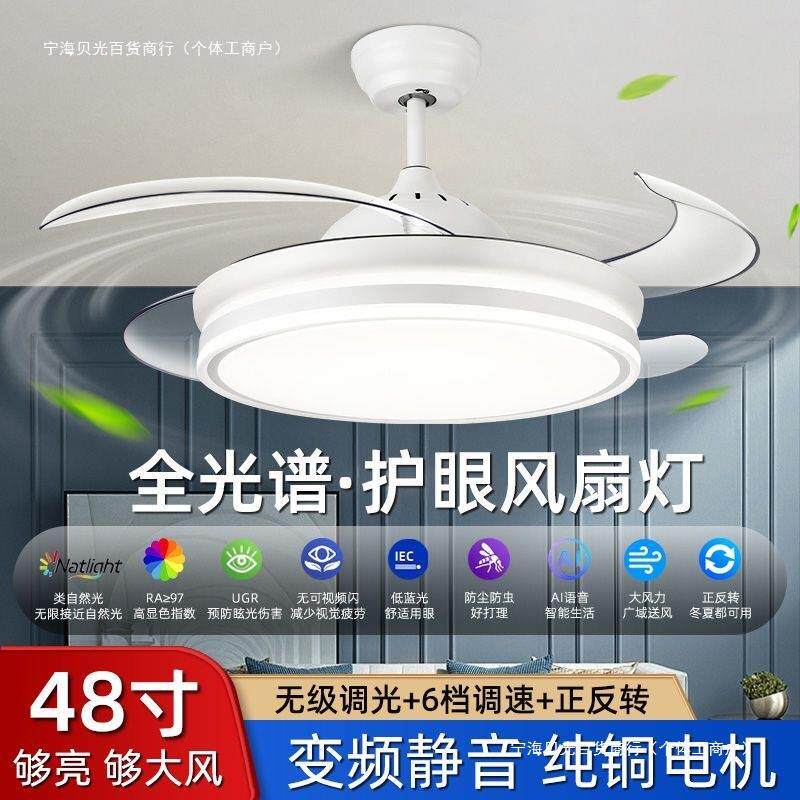 隐形KSR风扇2025新款吊吊扇灯吸灯顶家用客厅餐灯厅卧室带电扇灯