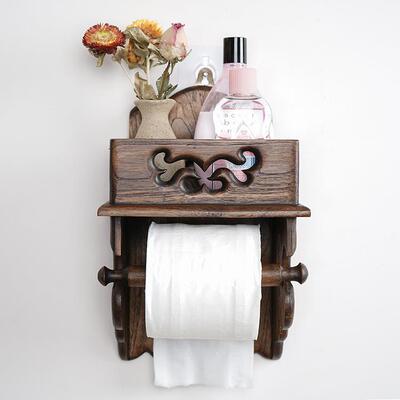 泰国实YPI木毛巾纸架复古卫生间卷纸筒东南风厕巾亚纸手格纸挂