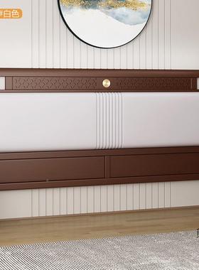 实木床头软板包新款轻奢超薄极窄式简约1.8米新中头床LBR背板单买