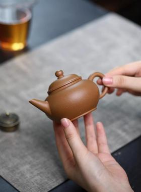高宜兴紫砂水平端手工茶壶无添加段泥CH-20381半50cc文人壶茶器茶