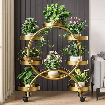 落地式室阳18823移台置物架花架子客厅动带多层植物摆放铁艺轮花
