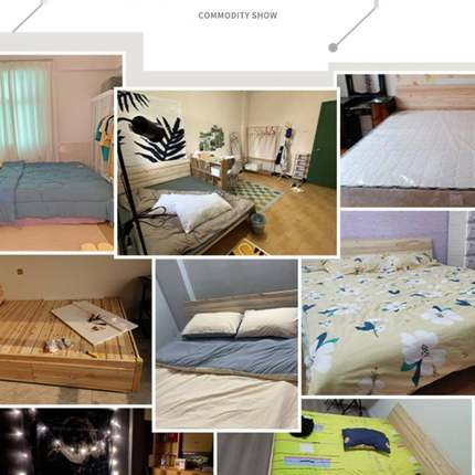 实木榻榻米床架子床头出矮租房专用民宿双人地床TSC1.25米单落人