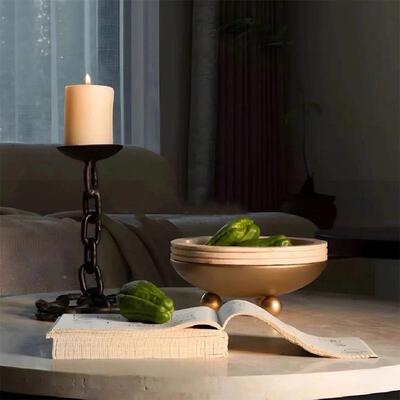 现代轻奢样板房厅几托盘件茶ES-A6457客厅茶几装饰品个性客高脚金