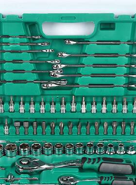 工厂78件PC机汽修手套装家棘套用组合工具批HZW头扳筒轮支持LOGO