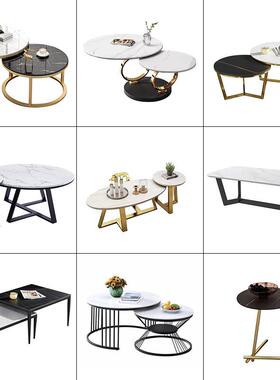 轻奢板小圆茶几桌子简几约现代家用小型63305创户意多岩功能角沙