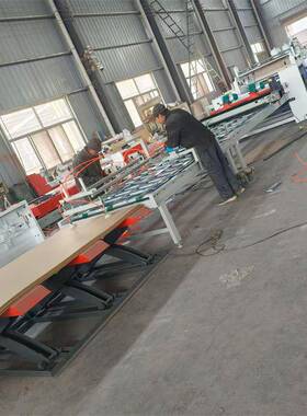 全自动密度板贴胶面机木纹纸皮革冷平贴机自动修边胶板合纸96713