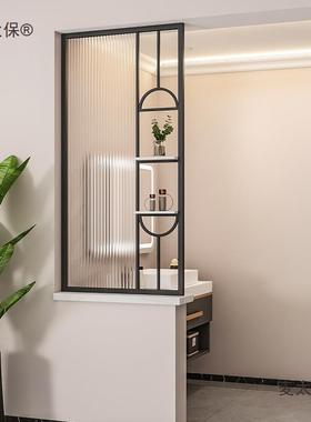 半墙置物隔洗断ZLB玻璃屏入户玄关生间卫手台装饰客厅餐厅遮垒风