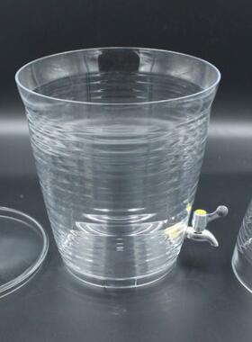 克力饮塑料助自果汁机水机自49121助餐厅大容量透明条纹状饮亚料