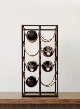 QKR现示代风皮革酒架红架摆酒置物架展高级感餐厅酒店件橱柜摆台