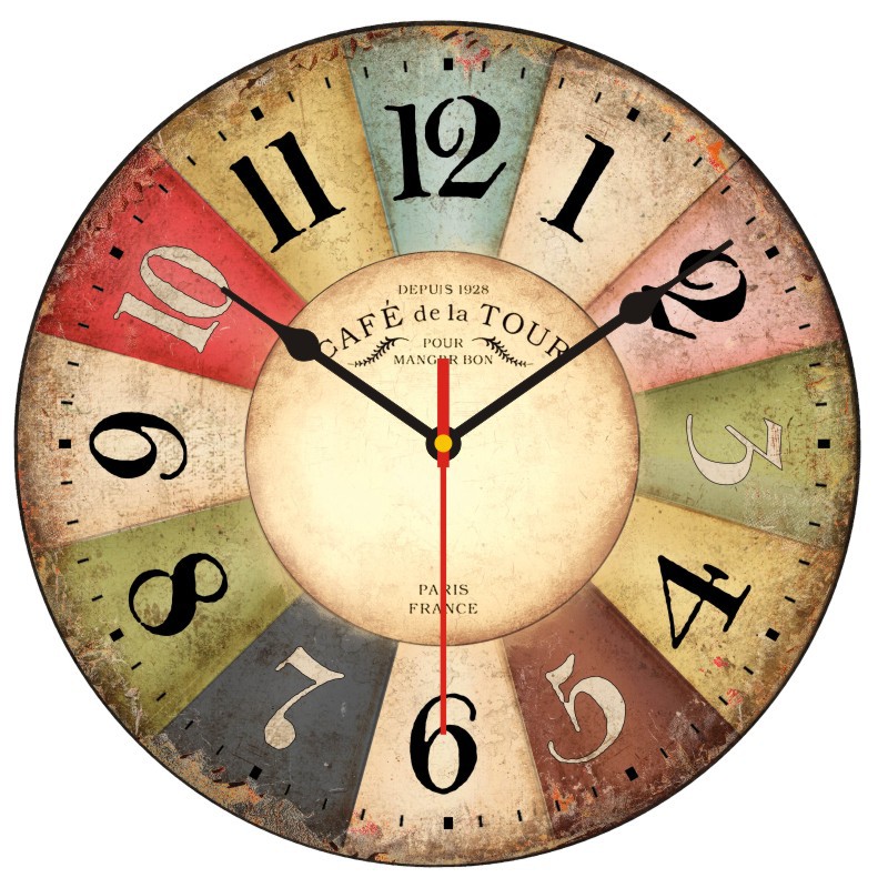 厂家批发欧式创意客厅挂表木质静音挂钟 时尚现代石英壁钟复古钟