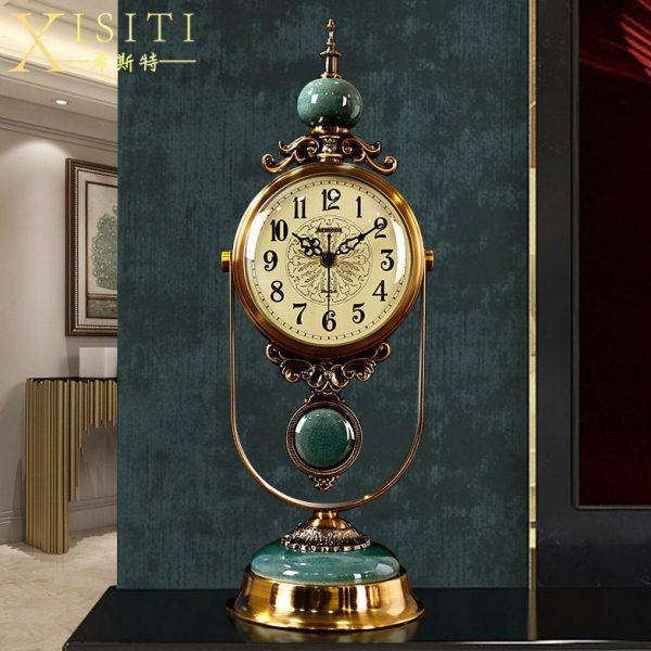 欧式座钟客厅家用摆放时尚摆件复古轻奢钟表台式台钟古董摆钟坐钟,家居饰品,台钟/闹钟,淘宝优惠券,粉丝福利购,淘宝优惠卷