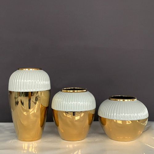 中式创意陶瓷花瓶样板房书房玄关插花器摆件售楼部端景台摆设