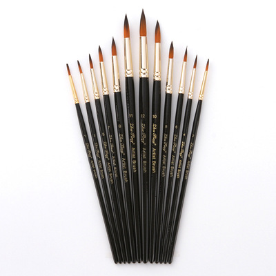12pcs Paint Brushes Set Professional Paint Brush Round Point