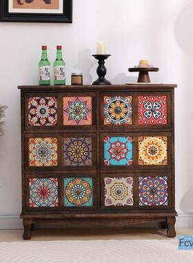 复古实台木物储柜美式客厅收抽屉式纳柜卧室斗柜阳FMM置物柜多层柜子