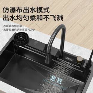 (工直销)厨房纳不锈1265厂钢水数槽显龙头家用手米工大单槽直供