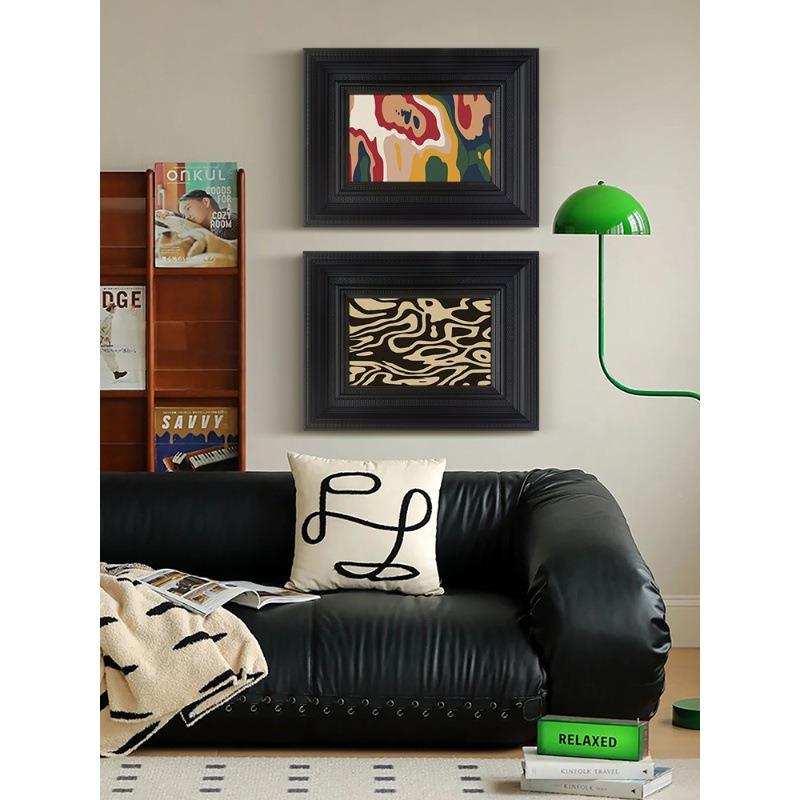 《厅蒙德里安》中古风客饰装画轻法墙壁画小众艺术餐厅卧式室SF76