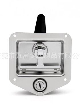 工不锈车钢转舌锁房T车型暗锁货柜门锁SS6202具箱盒锁工业平面锁