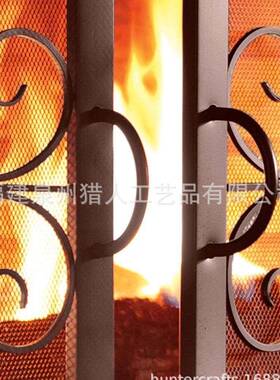 热卖欧式古双开门式网面风，隔棕色室内壁炉复折叠断XYS-003屏屏