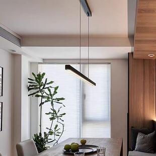 餐厅饭吊灯现代简餐厅灯简一字长条办公室极餐桌厅吧约台中山404