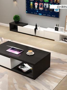 简约现代客租厅小户型落地12012储伸缩视柜茶电几出屋改造新款电