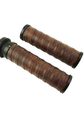 22m车把通用复古cpcb1m手工缠皮握把复古改装铝手金握把手把胶把