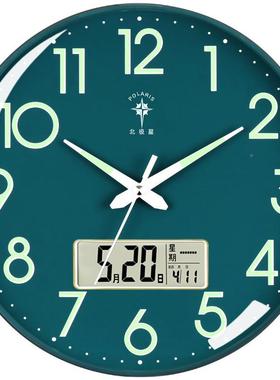 夜20210913钟表轻挂钟挂客厅时尚奢现代简约石英钟挂光墙表家用时